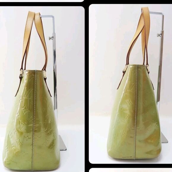 Authentic LOUIS VUITTON Houston Baby Blue (Green) Vernis Tote Bag Purse - Picture 3 of 9